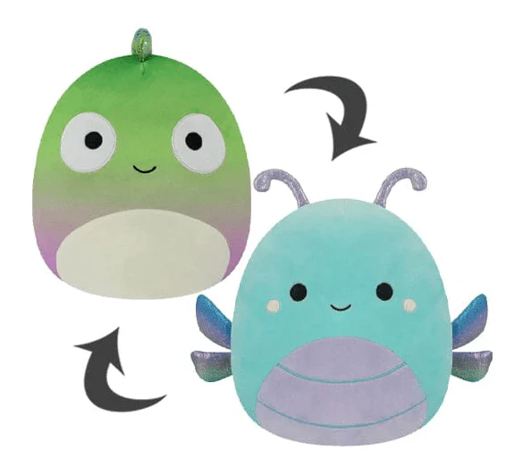 Squishmallows Flip A Mallows - Denton Chameleon & Heather Dragonfly 5inch SQFP00063/SQFP00060