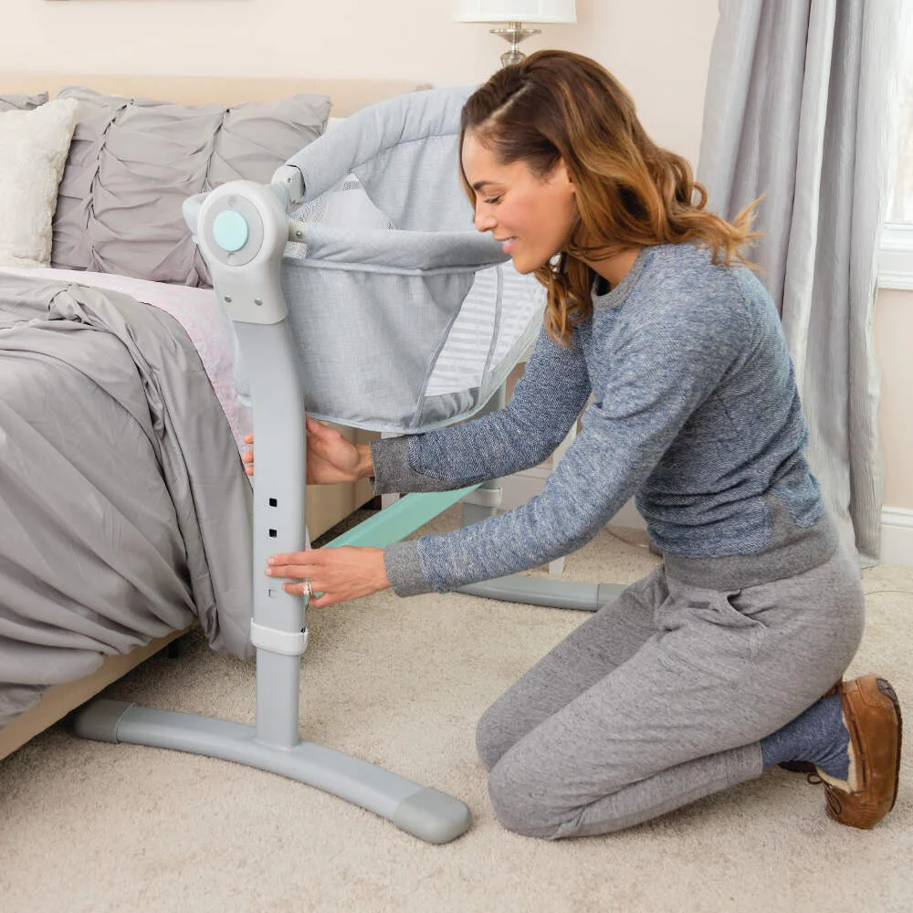 Summer Infant By Your Bed Sleeper and Teal Stripe Grey - Image 3