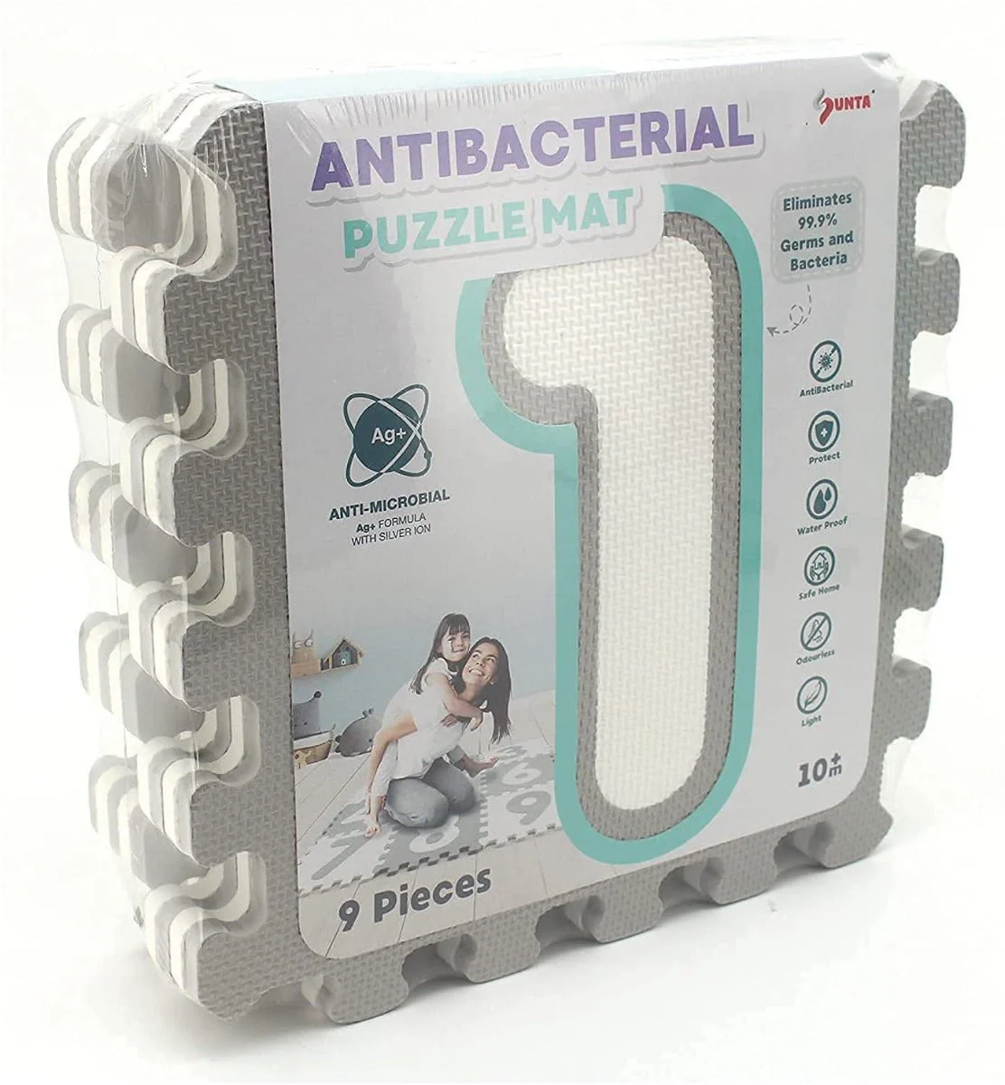 Sunta Sunny Tales Numbers Anti Bacterial Puzzle Mat- 9 Pieces 911853