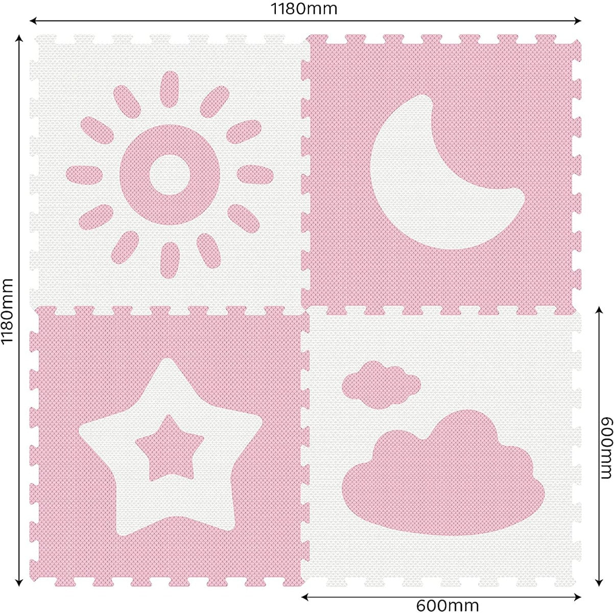Sunta Weather Series Classic Puzzle Mat Pink 4pcs 911914 - Image 2