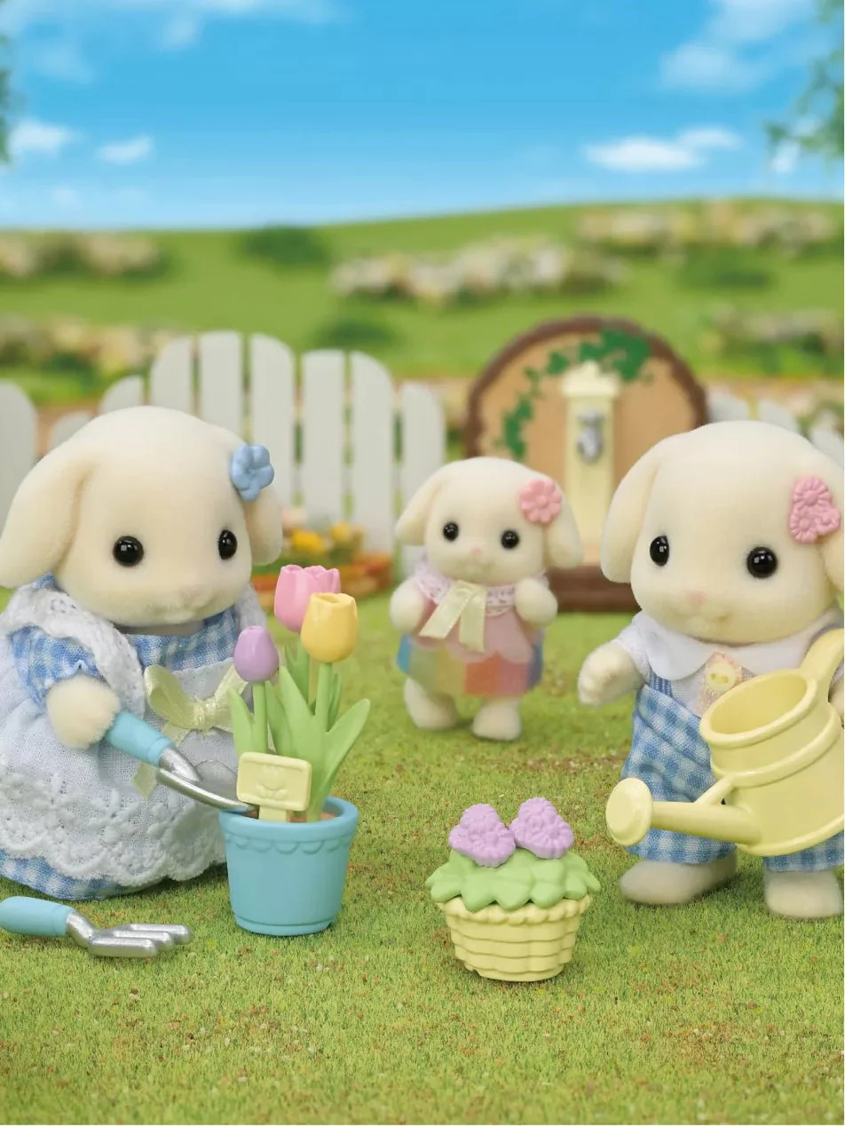 Sylvanian Families Blossom Gardening Set -Flora Rabbit Sister & Brother 04422186 - Image 2