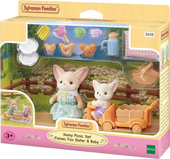 Sylvanian Families Sunny Picnic Set - Fennec Fox Sister And Baby 5698
