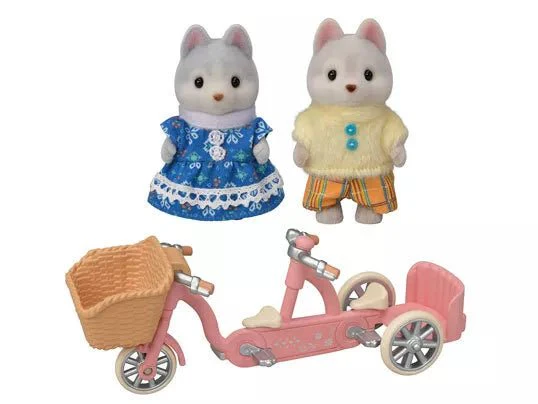 Sylvanian Families tandem Cycling Set-Husky Sister & Brother 5637 - Image 4