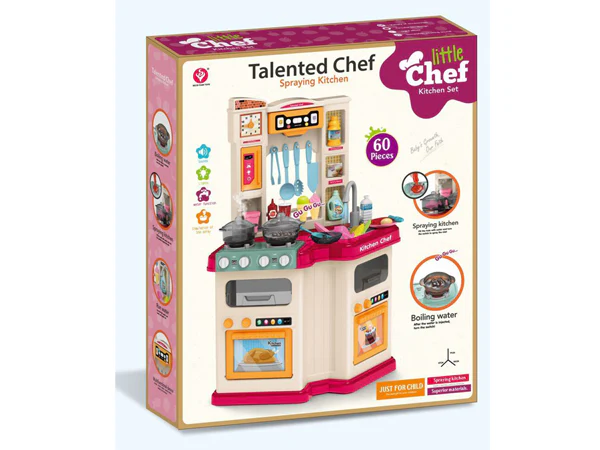 Talented Chef Spraying Kitchen Set
