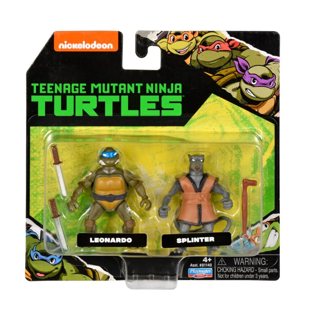Teenage Mutant Ninja Turtles Miniature Action Figure 2pk - Leonardo & Splinter 81141/81140
