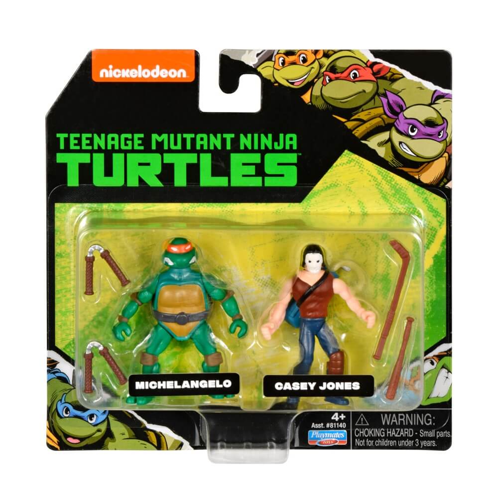 Teenage Mutant Ninja Turtles Miniature Action Figure 2pk - Michaelangelo & Casey Jones 81143/81140