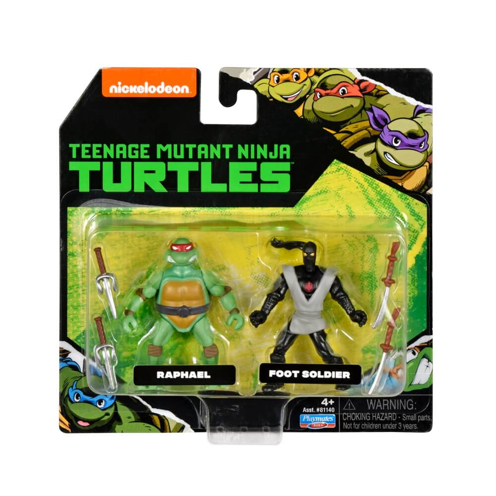 Teenage Mutant Ninja Turtles Miniature Action Figure 2pk - Raphael & Foot Soldier 81144/81140