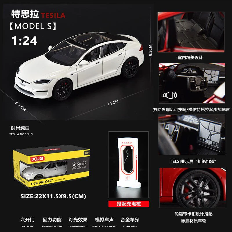 Tesla Pullback Diecast Car M92319 - Image 2