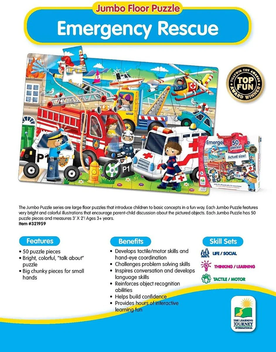 The Learning Journey Jumbo Floor Puzzle Emergency Rescue 50pcs 321959 - Image 3