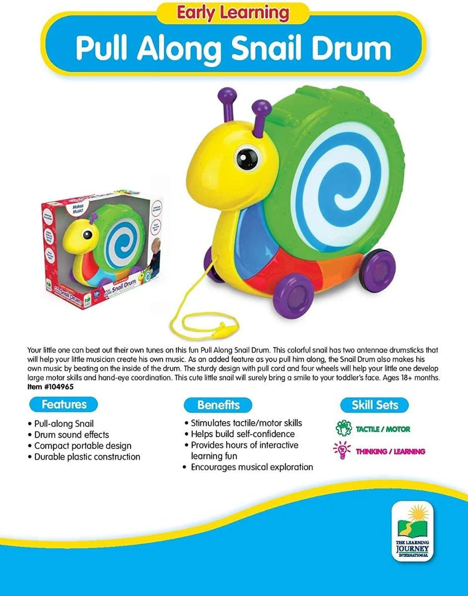 The Learning Journey Pull Along Snail Drum 104965 - Image 3