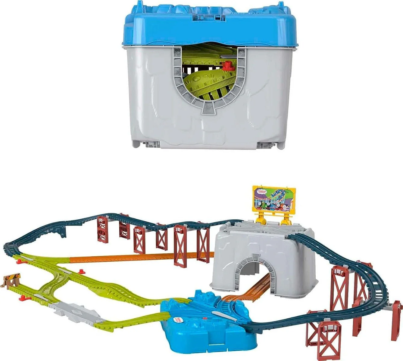 Thomas & Friends Toy Train Tracks Set, Connect & Build Bucket, 34-Piece Expansion Pack for Diecast & Motorized Trains