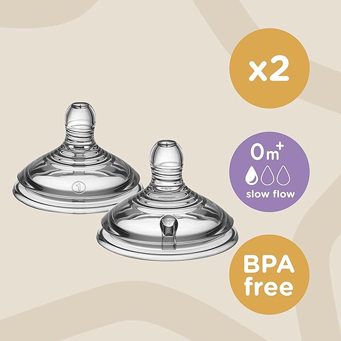 Tommee Tippee Closer to Nature Slow Flow Teats 0m+ TT42212010 - Image 2
