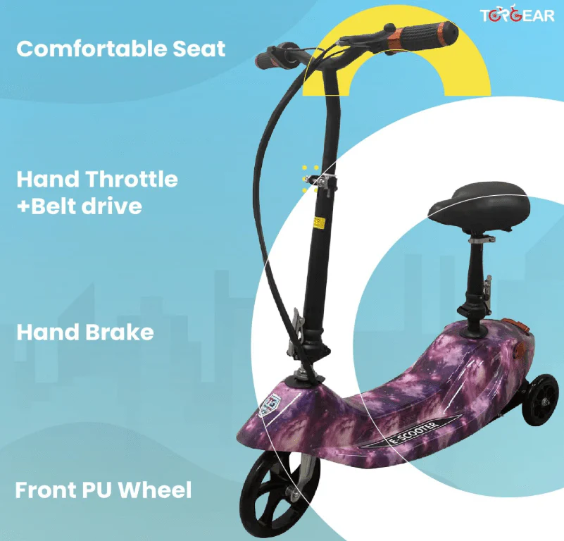 Top Gear Electric Scooter with Seat Purple 24V - Image 2
