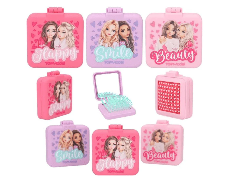 TOPModel Folding Hairbrush with Mirror Beauty Girl TM-12118 - Image 2