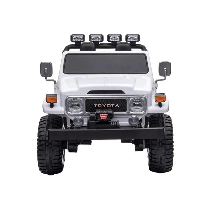 Toyota Land Cruiser 24V Kids Ride-On Car – White, 2-Seater (S316)