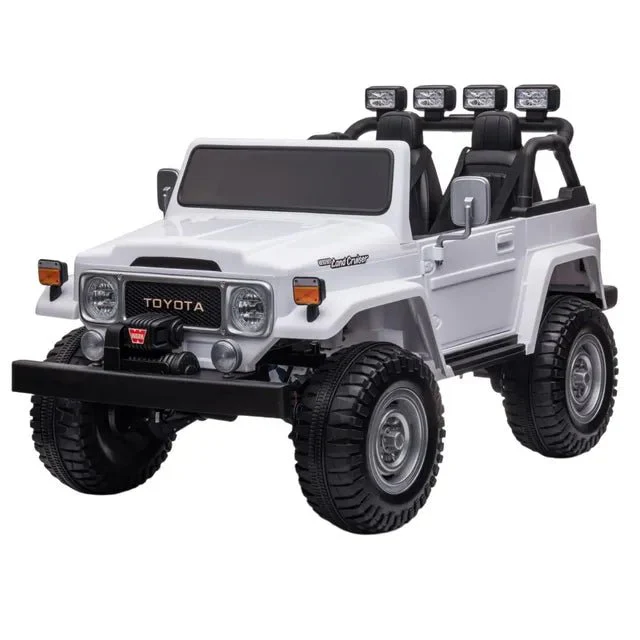 Toyota Land Cruiser 24V Kids Ride-On Car – White, 2-Seater (S316) - Image 2