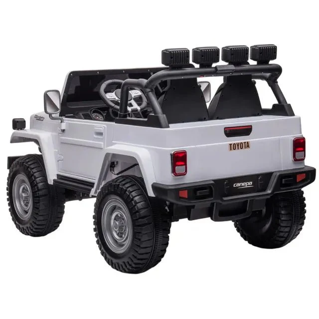 Toyota Land Cruiser 24V Kids Ride-On Car – White, 2-Seater (S316) - Image 3