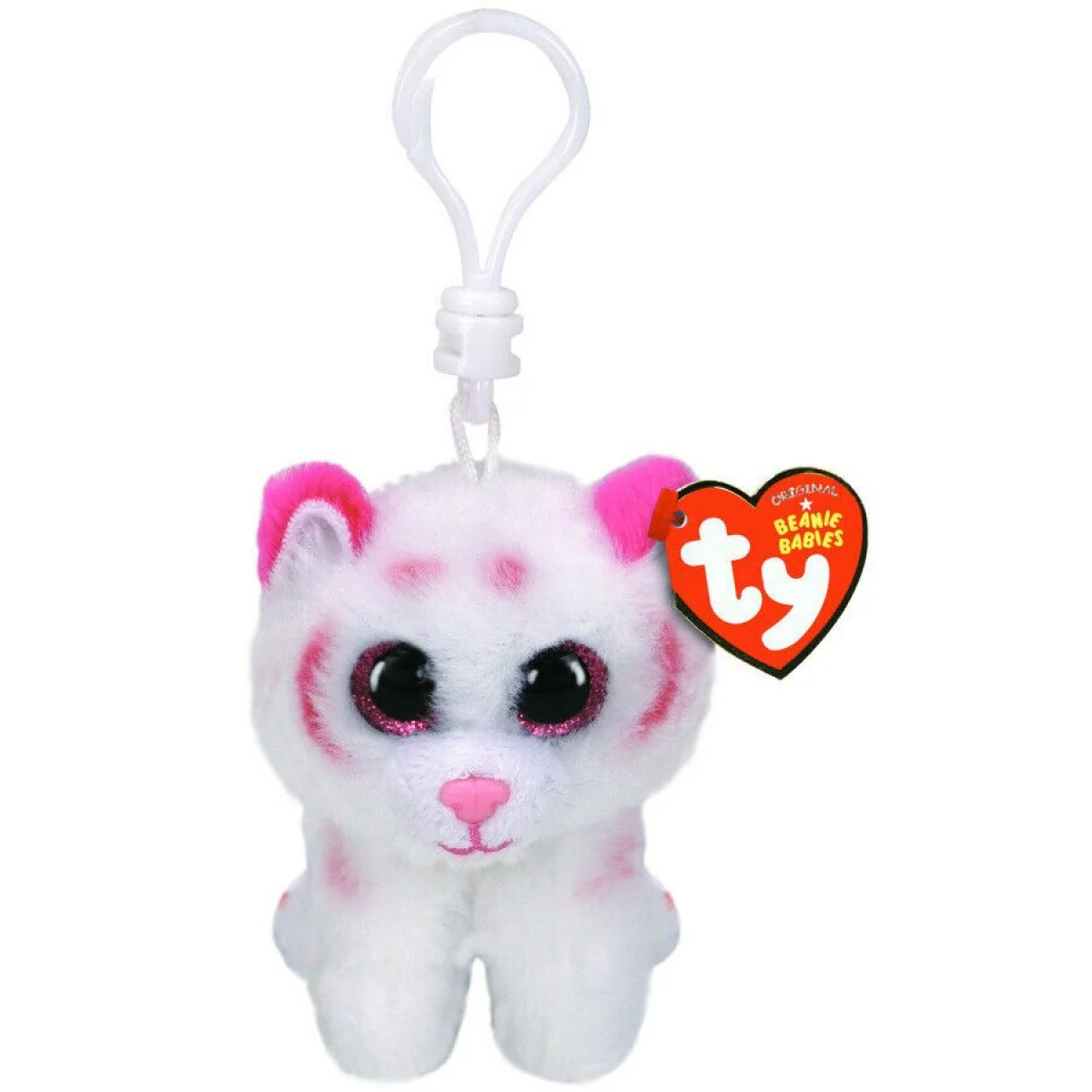 TY Beanie Boos Tabor Pink White Tiger Clip 3inch 35241