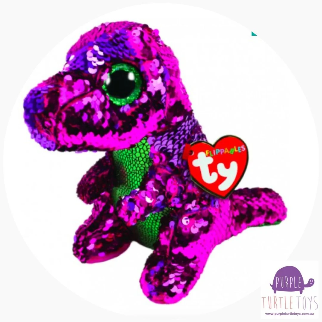 TY Flippables Stompy Pink Dinosaur Regular 18cm 36262