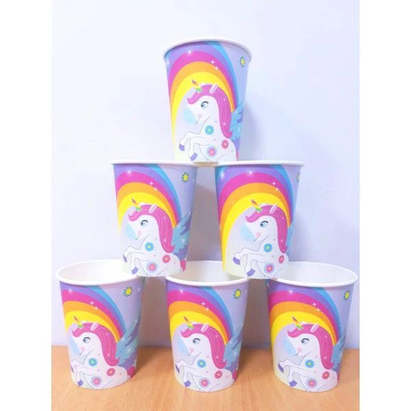 Unicorn 9oz Paper Cups 6 Pcs