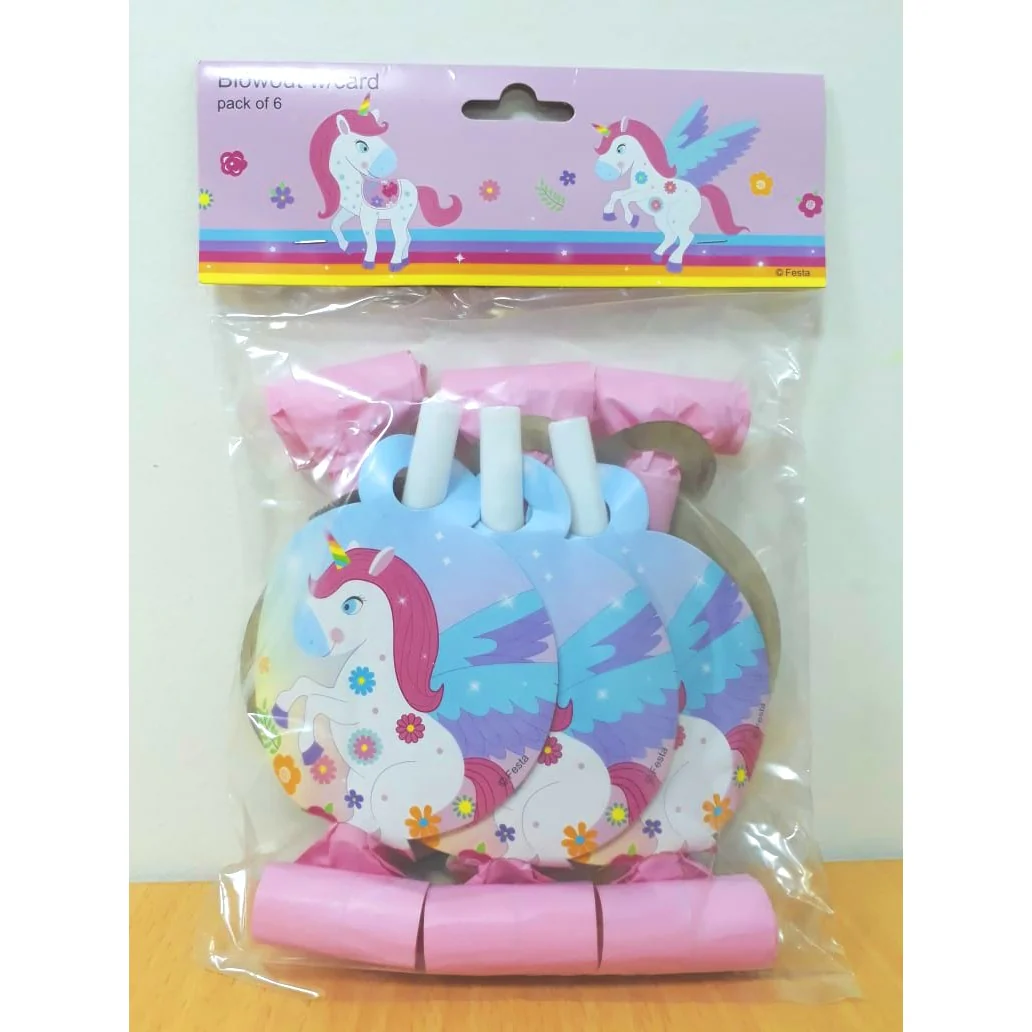 Unicorn Blowout with Card 6 Pcs