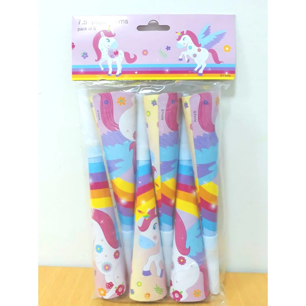 Unicorn Paper Horns 7.5 Inch