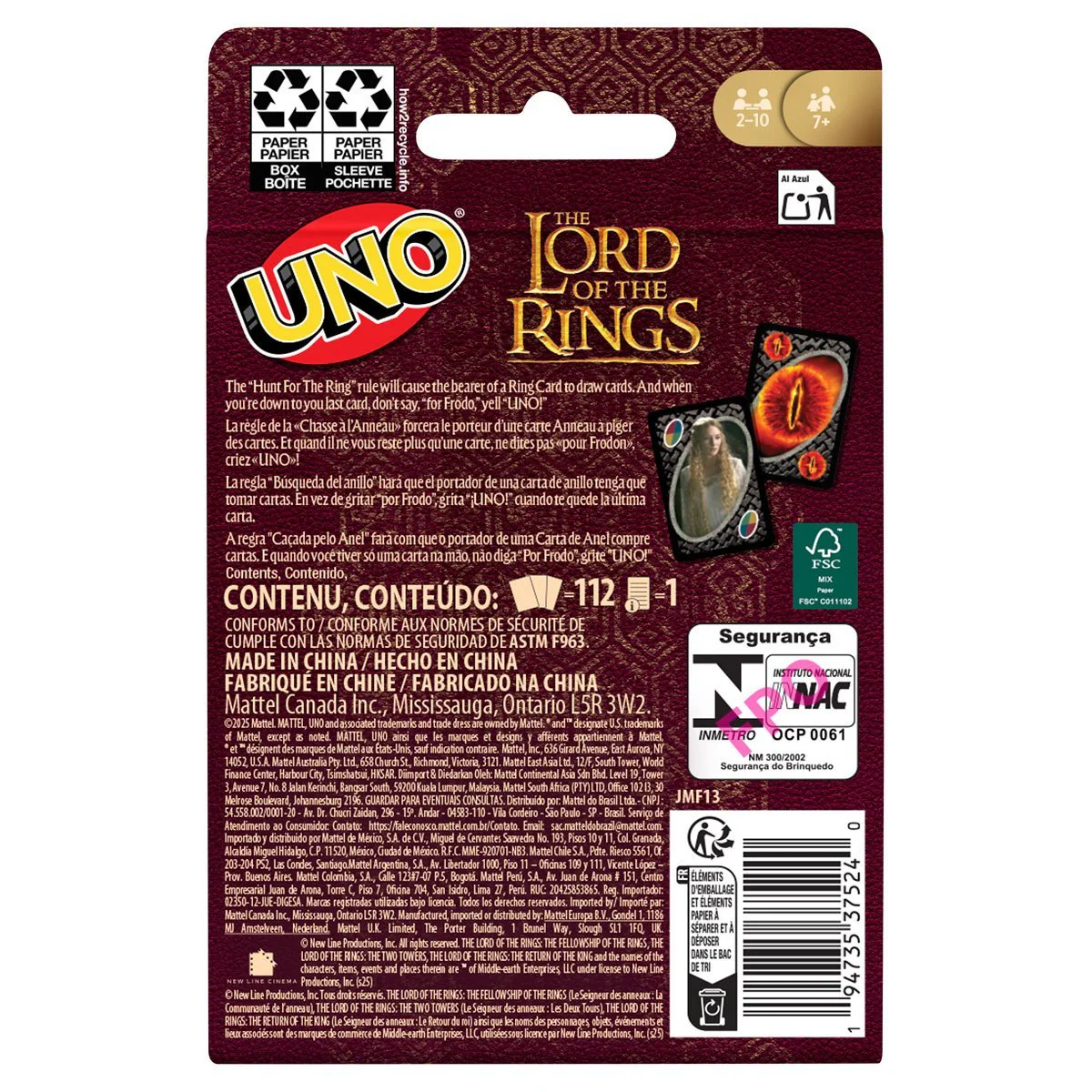 UNO-The Lord of the Rings JMF13 - Image 2