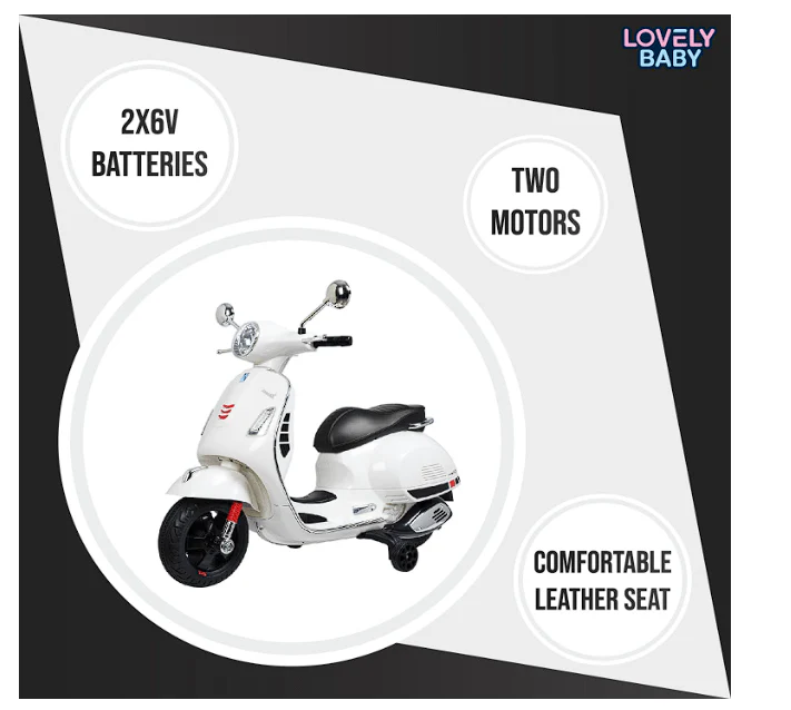 Vespa GTS Motorcycle White LB-946L - Image 2