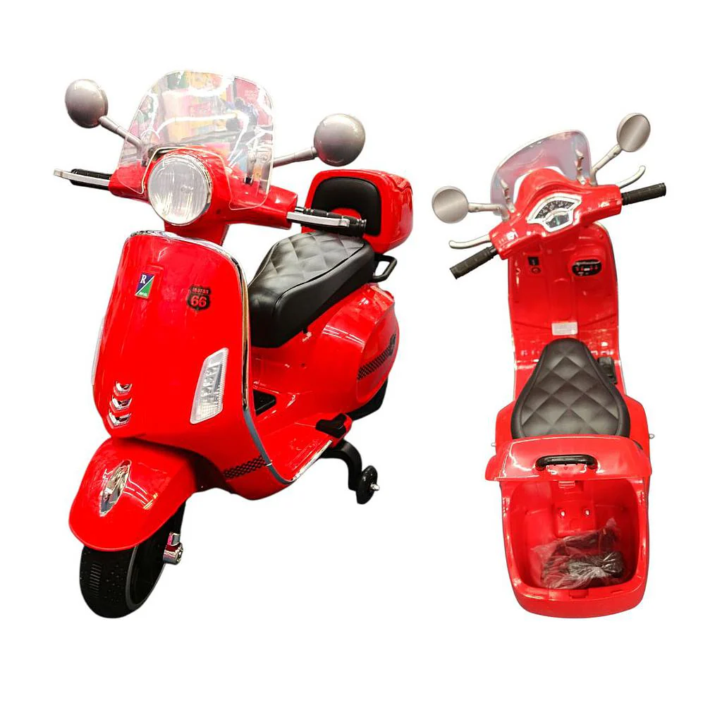Vespa Motorcycle With Box Red Q618P