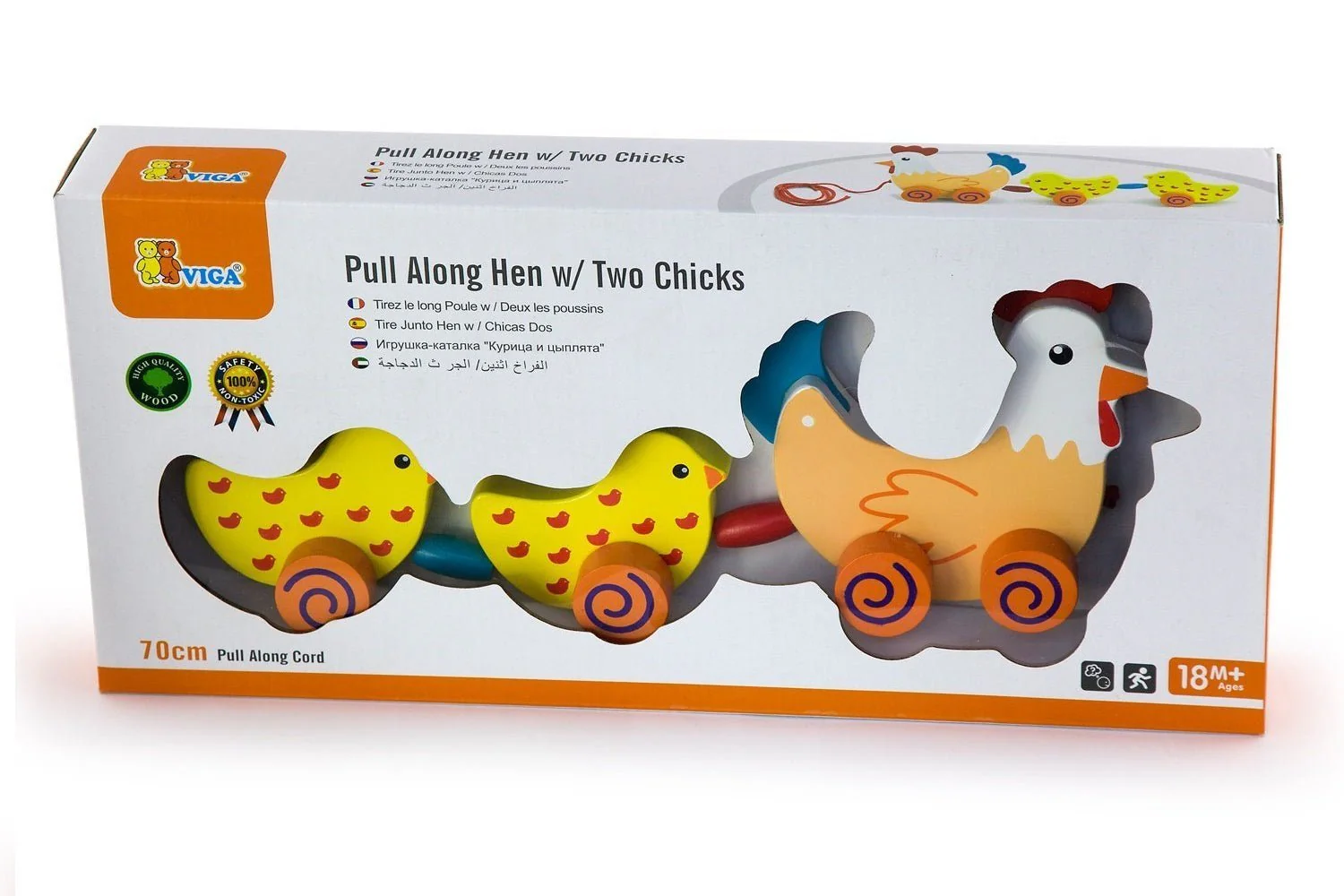 Viga Pull Along Hen with Two Chicks 50078 - Image 2