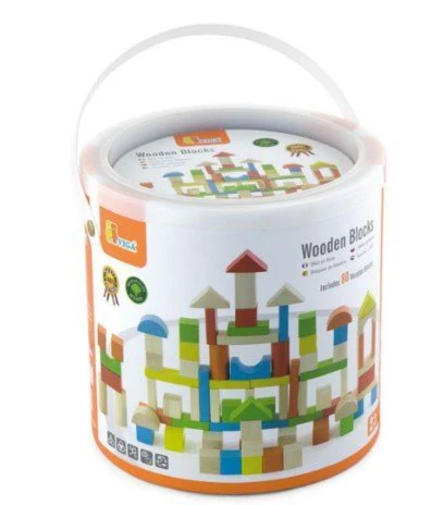 Viga Wooden Blocks 80pcs 2.5cm 50333