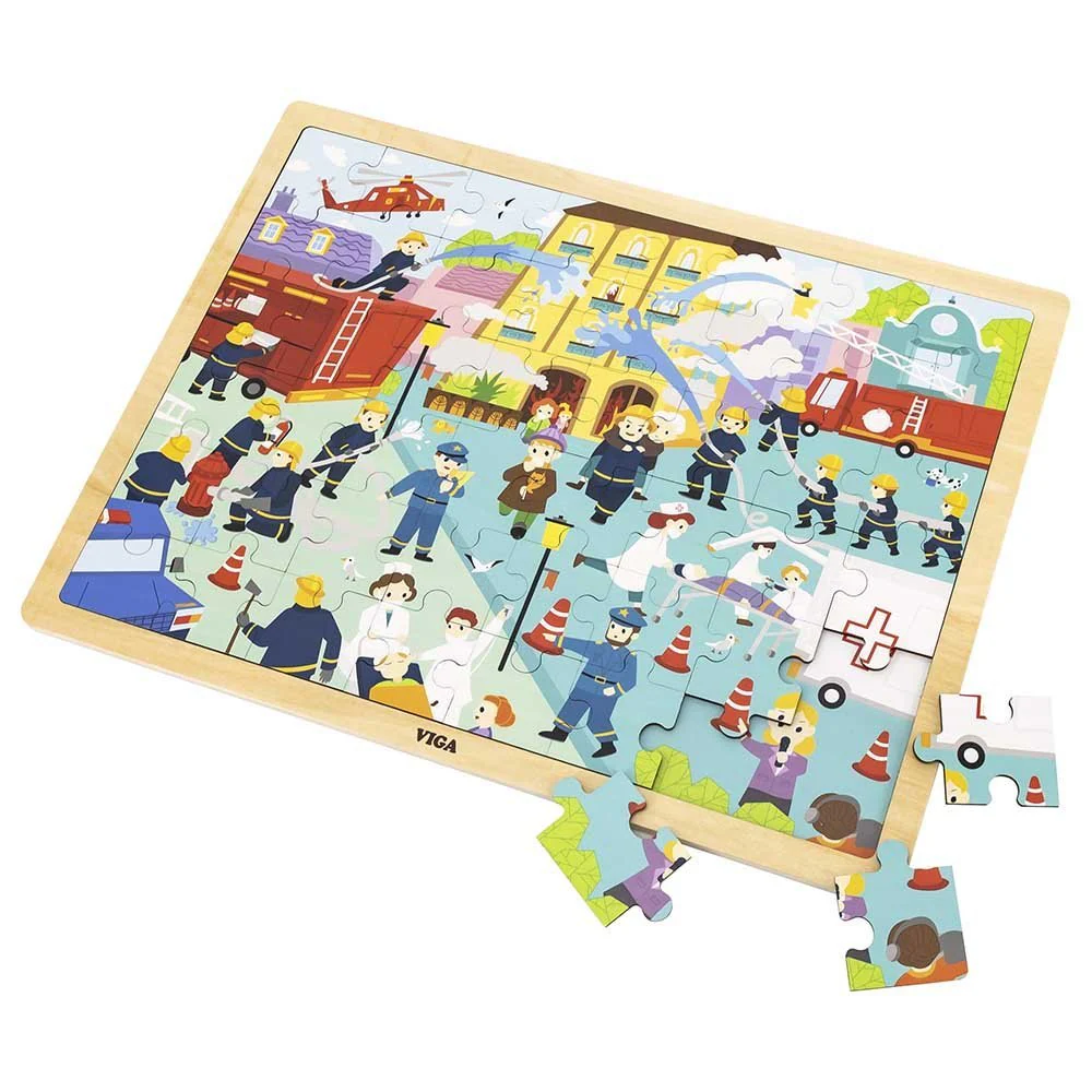 Viga Wooden Fire Fighting Puzzle 48pcs 44581