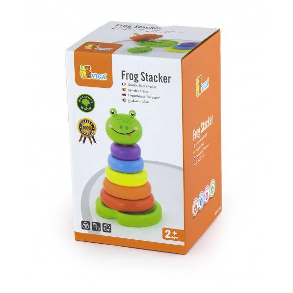 Viga Wooden Frog Stacker 50258 - Image 2