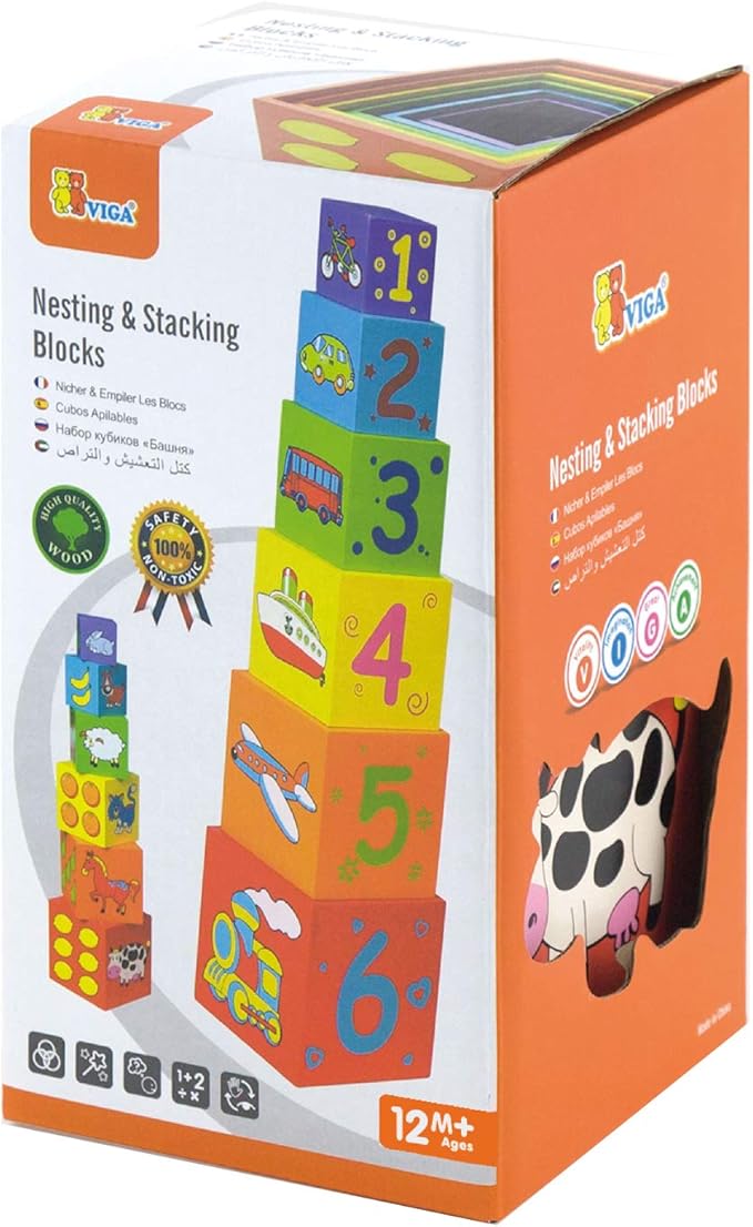 Viga Wooden Nesting & Stacking Blocks 59461 - Image 6