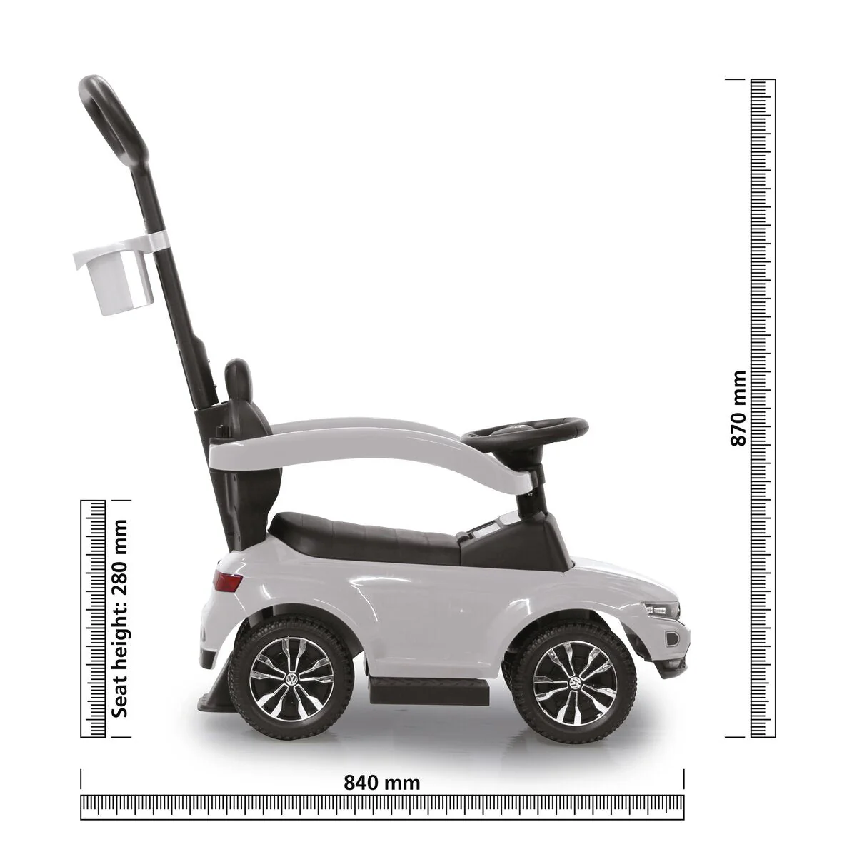 Volkswagen T-roc Ride-on Car with Handle White 651 B10022 - Image 7