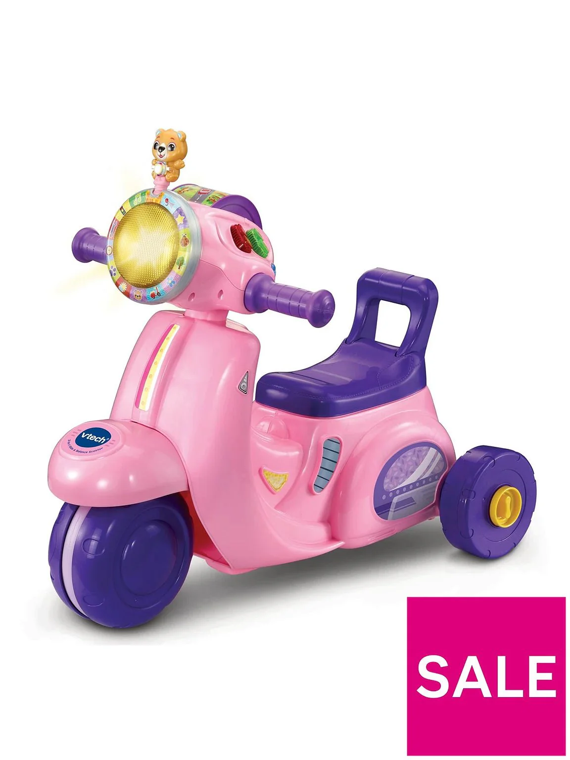 VTech 2-In-1 Ride & Balance Scooter Pink VT80-572353 - Image 5
