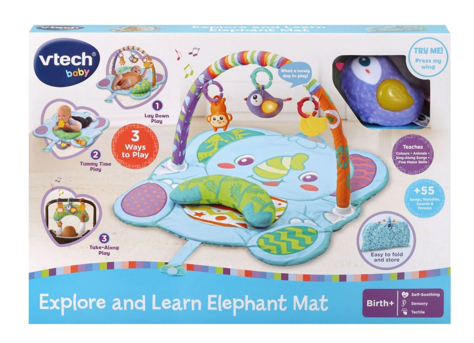 VTech Baby Explore and Learn Elephant Mat 80-536003 - Image 2