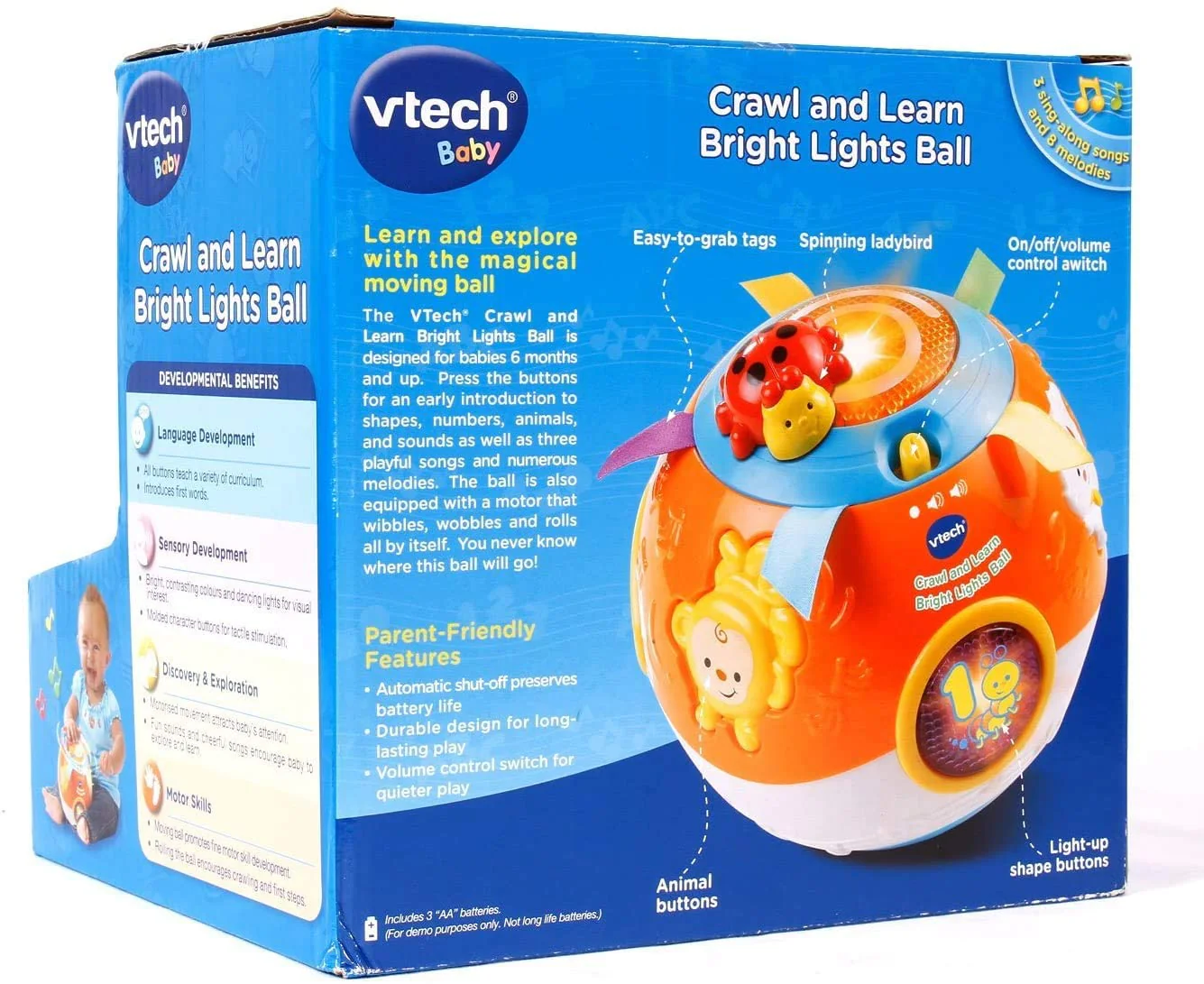 VTech Crawl & Learn Bright Light Ball Bilingual 80-047329 - Image 3