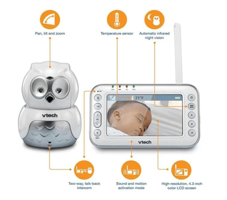 VTech Digital Video Baby Monitor 4 3 Owl Housing VTBM4600 - Image 2