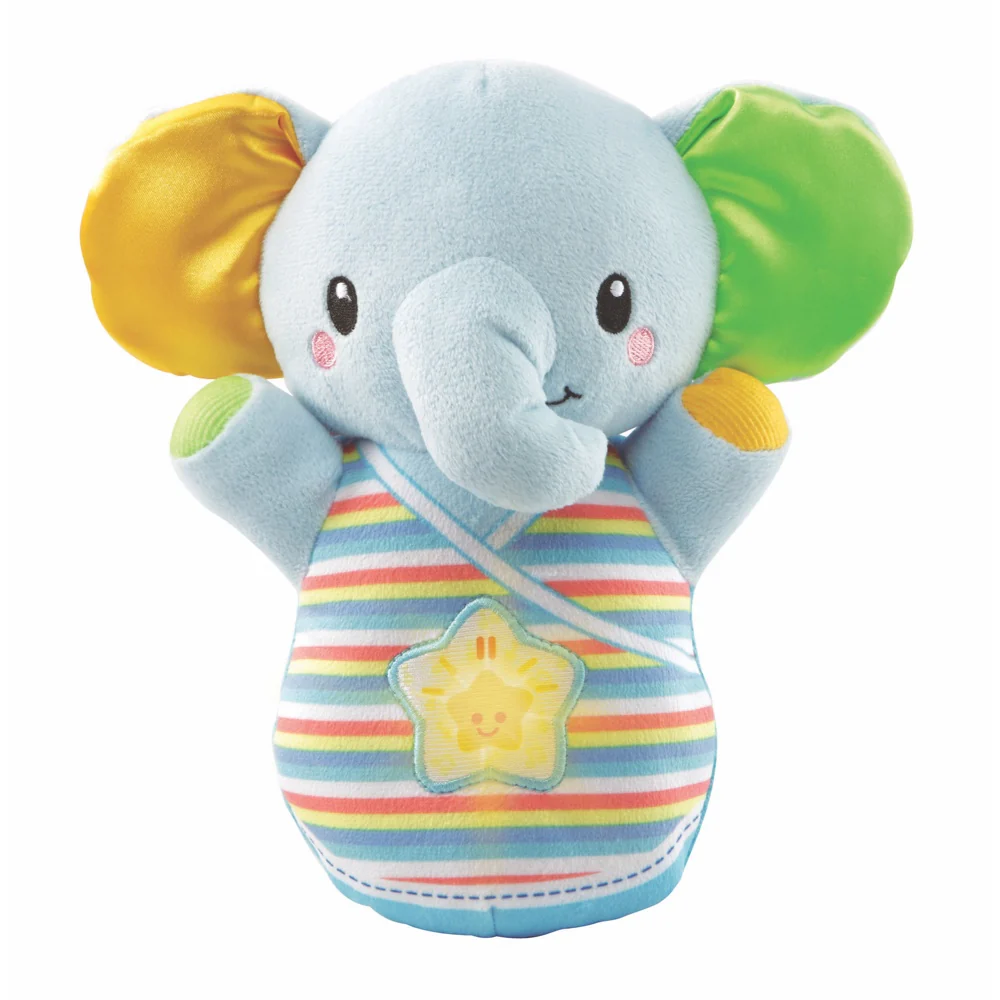 VTech Snooze & Soothe Elephant Blue Baby Plush Toy 80-508603 - Image 2