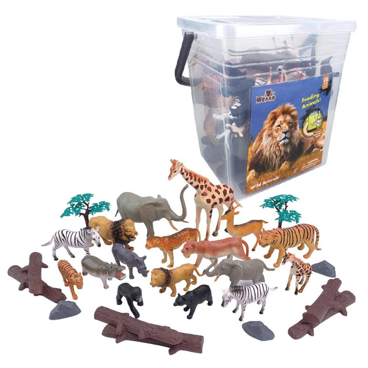 Wenno Jungle Animals 28pcs Bucket D6809