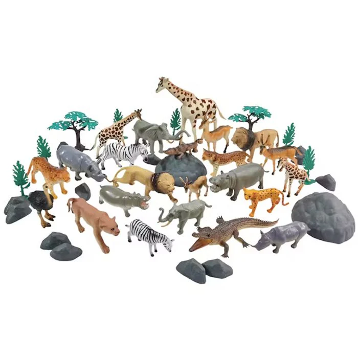 Wenno Jungle Animals Playset Square Bucket 45pcs 6801 - Image 2
