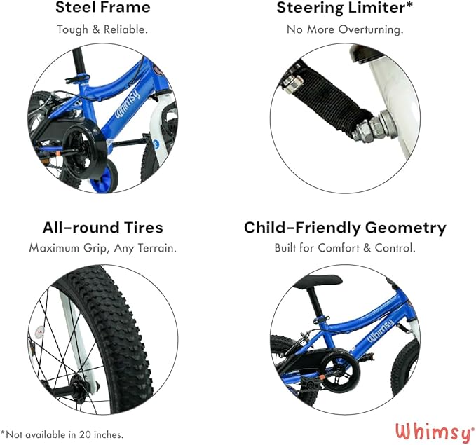 Whimsy Classic Bicycle 12 Inch Blue WM12CL-BL - Image 4