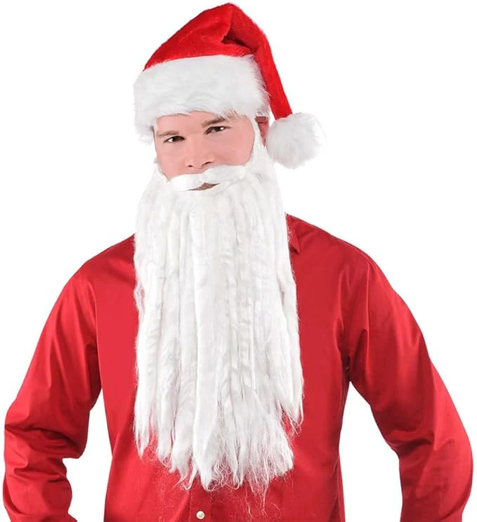 White Plush Beard & Moustache 360607