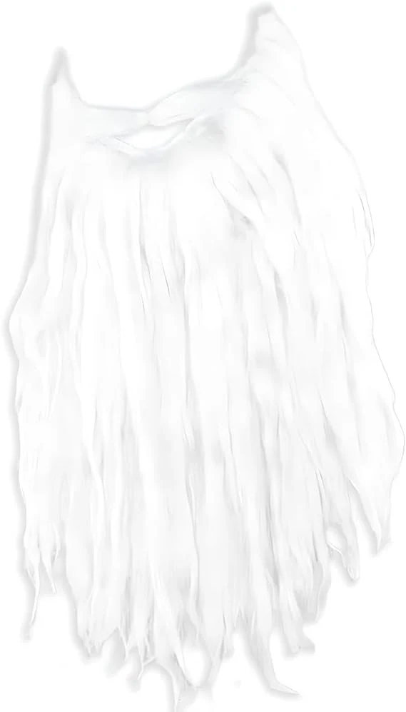 White Plush Beard & Moustache 360607 - Image 2