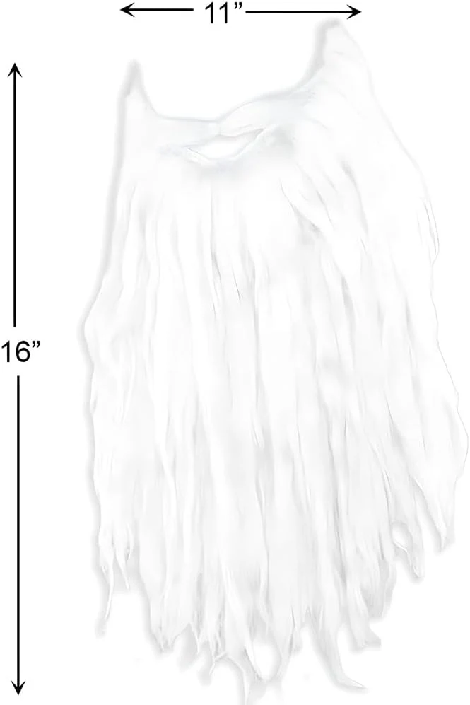 White Plush Beard & Moustache 360607 - Image 3