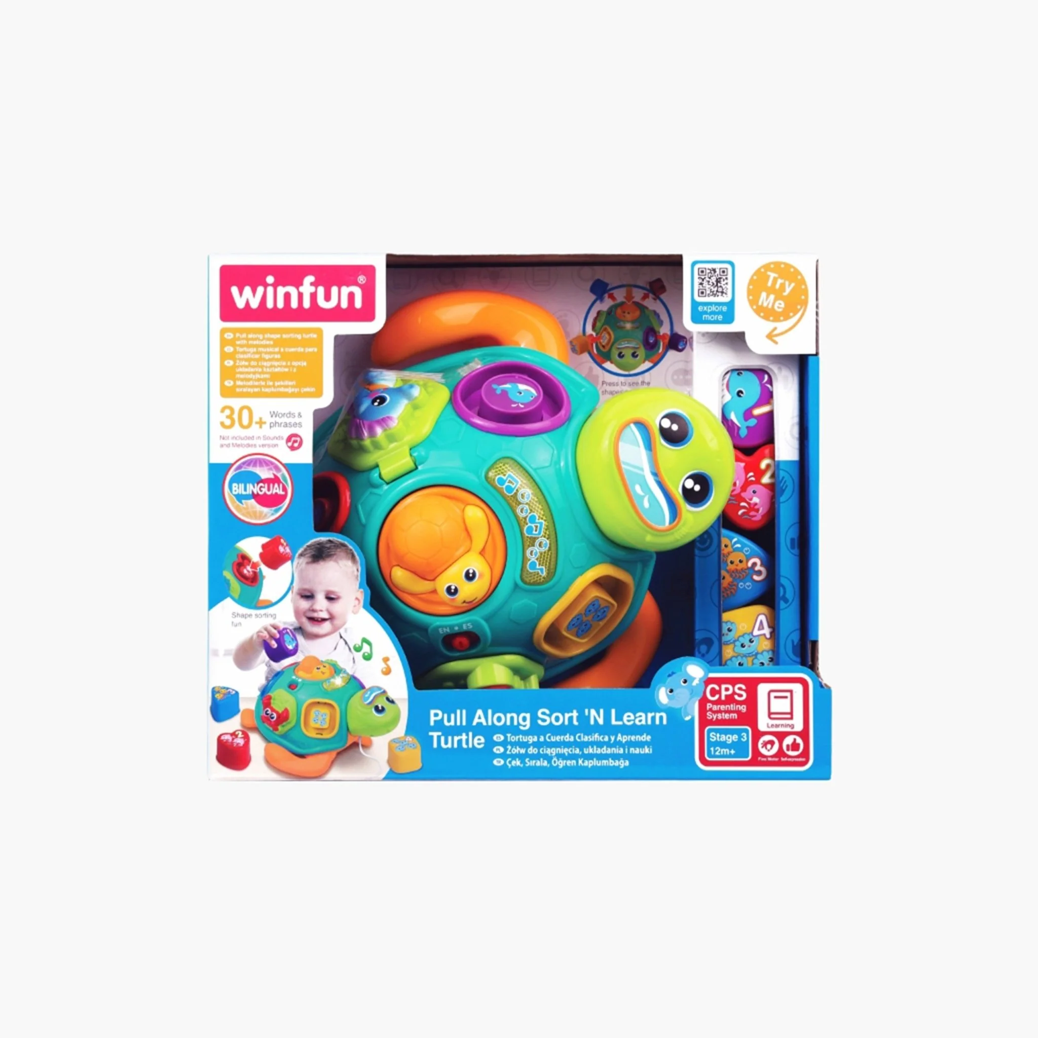 Winfun Pull Along Sort 'N Learn Turtle 240301 - Image 3