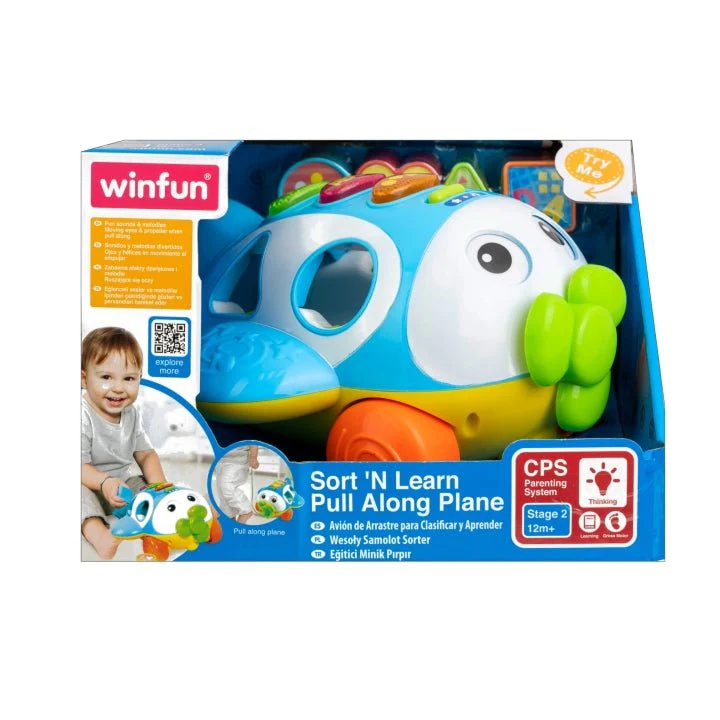 Winfun Sort N Learn Pull Along Plane 001505 - Image 3