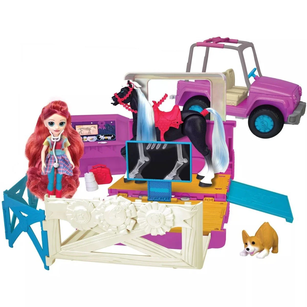 Winner's Stable Deluxe Vet Trailer Vehicle Playset 22pc 53190
