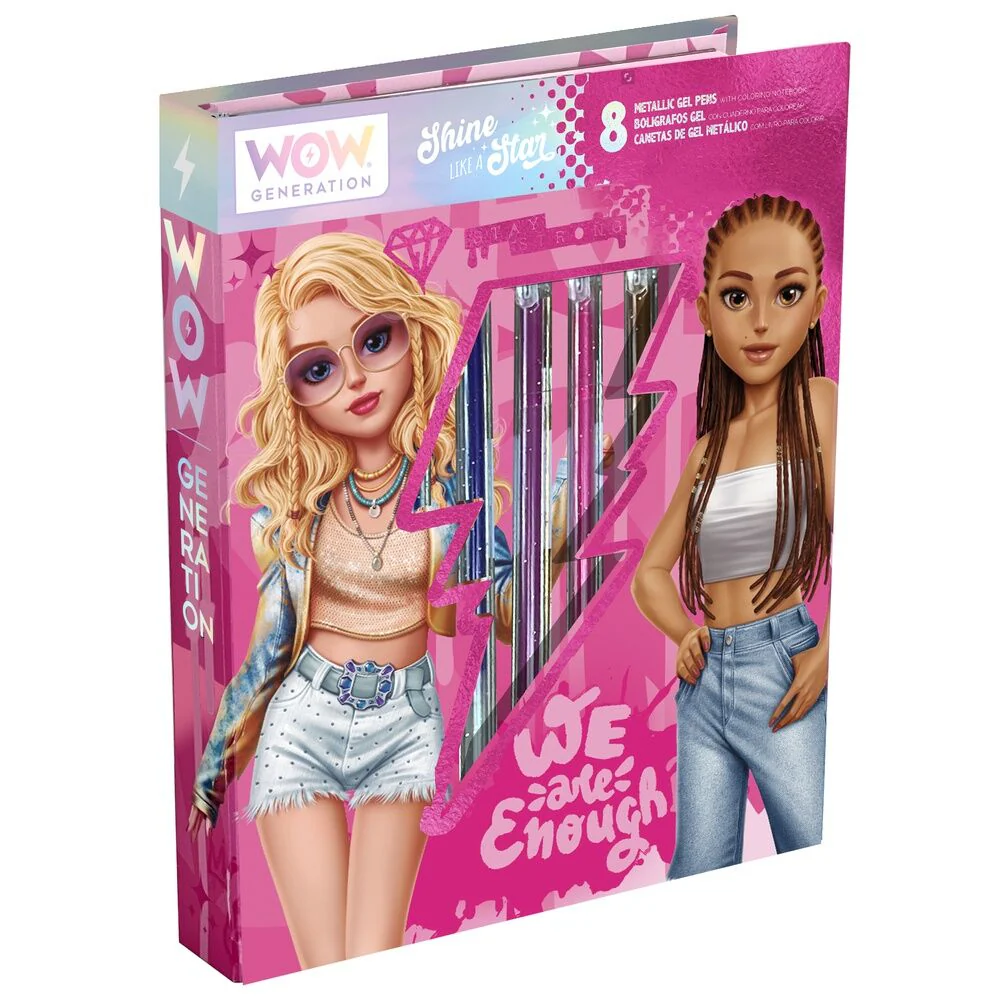 Wow Generation Colouring Notebook With 8 Metallic Gel Pens WOW00143